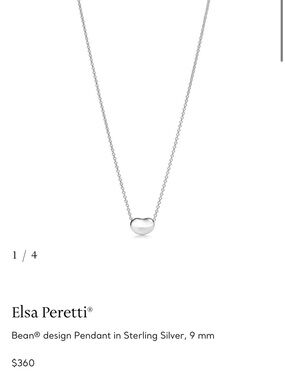 Tiffany & Co. Elsa Peretti Sterling Silver Bean Pendant Necklace - Silver